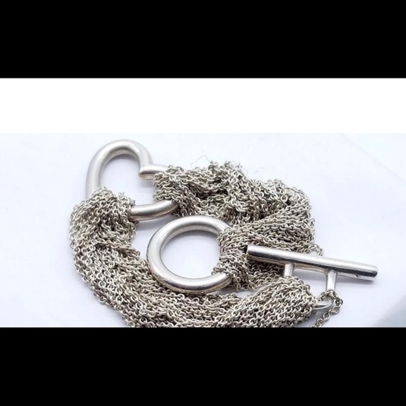 Tiffany & Co Silver Heart Toggle Multi Strand Bracelet - Picture 2 of 4